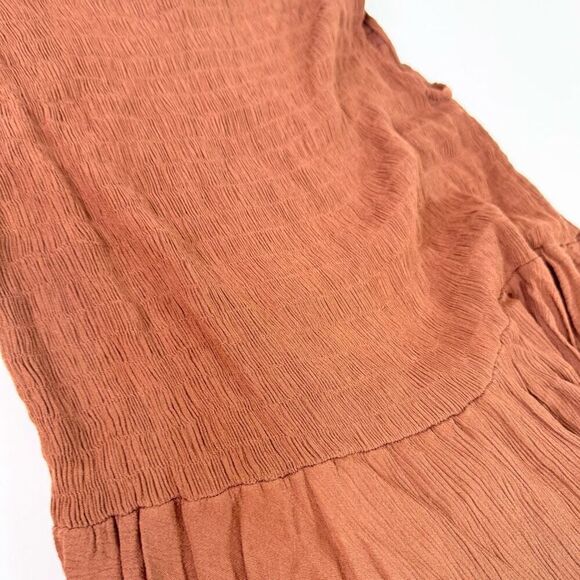 LotusTraders Dress Womens One Size Brown Sleeveless witchy smocked Midi boho - Picture 7 of 9